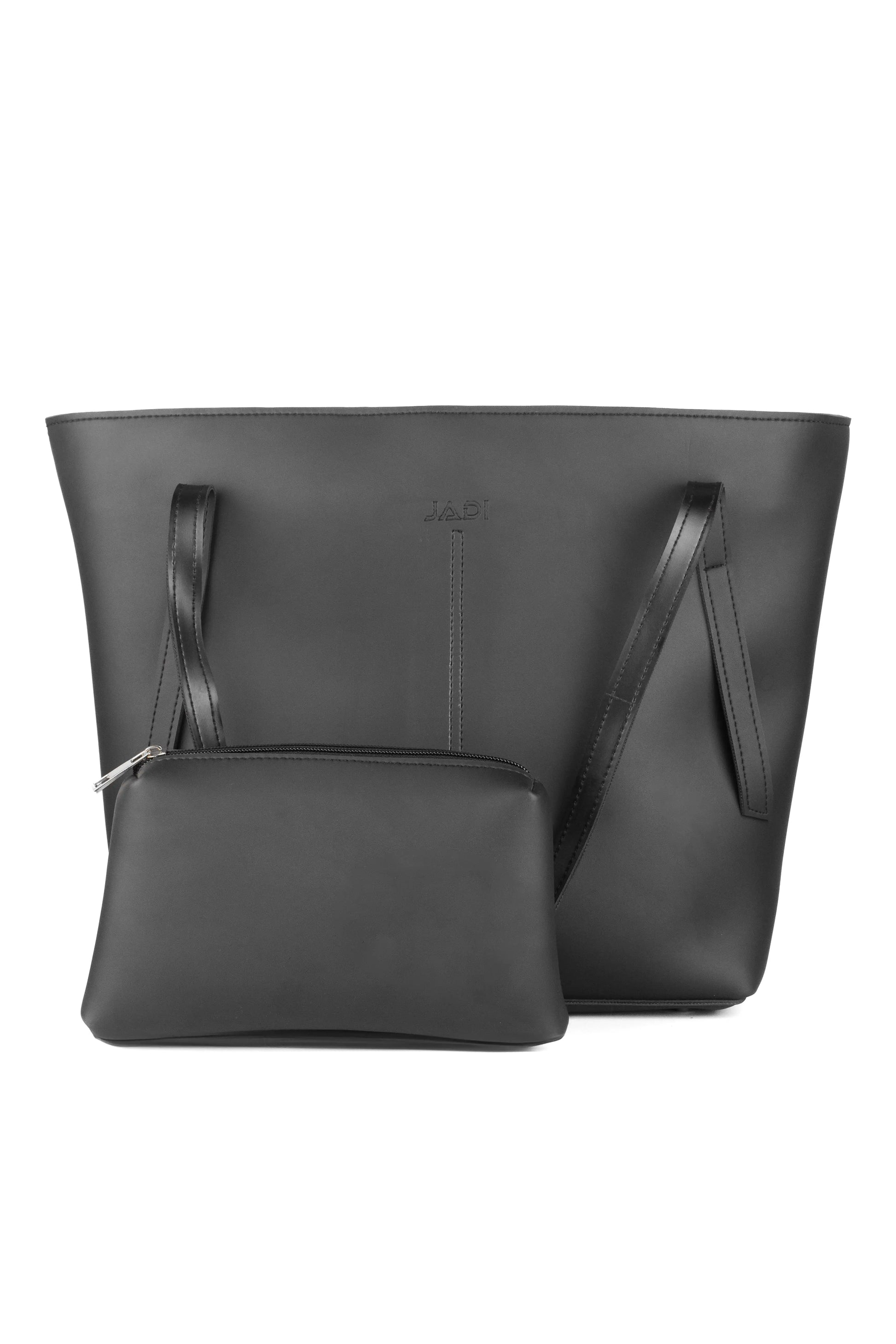 Lunéa Tote Black side view — JADI quiet luxury tote Pakistan