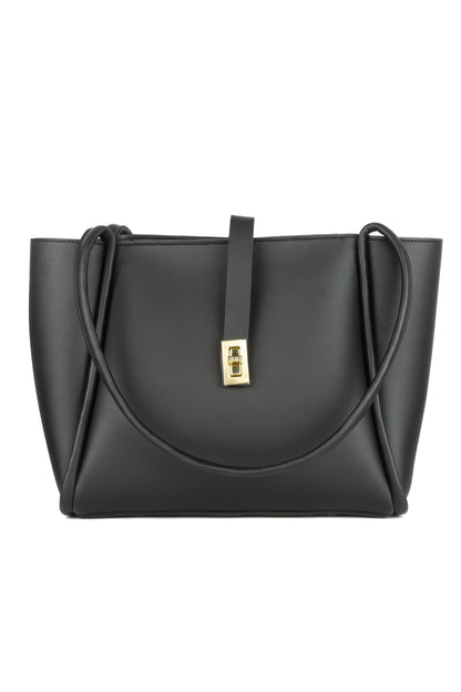 Sorrel Tote Black interior — spacious zip pocket tote bag