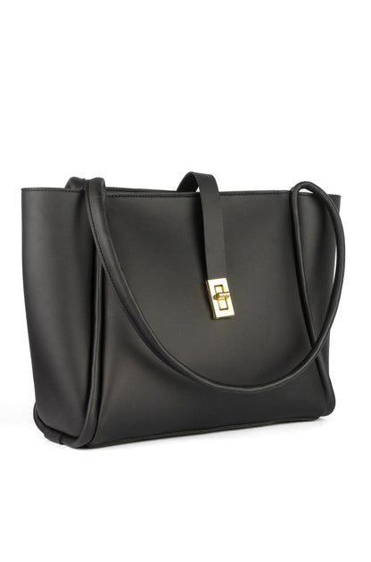 Sorrel Tote Black detail — structured minimal tote JADI Pakistan