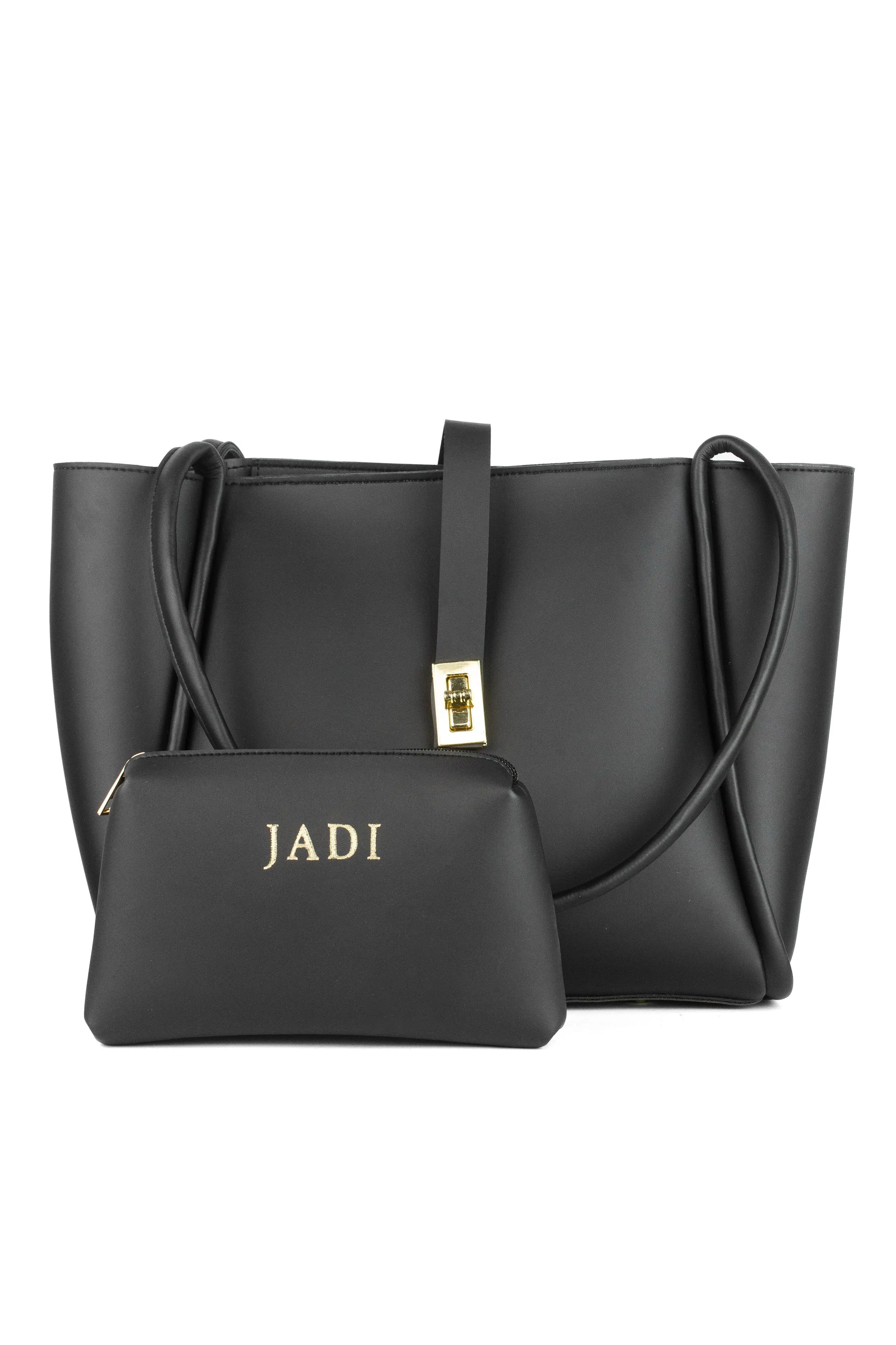 Sorrel Tote Black side view — JADI minimal tote bag Pakistan