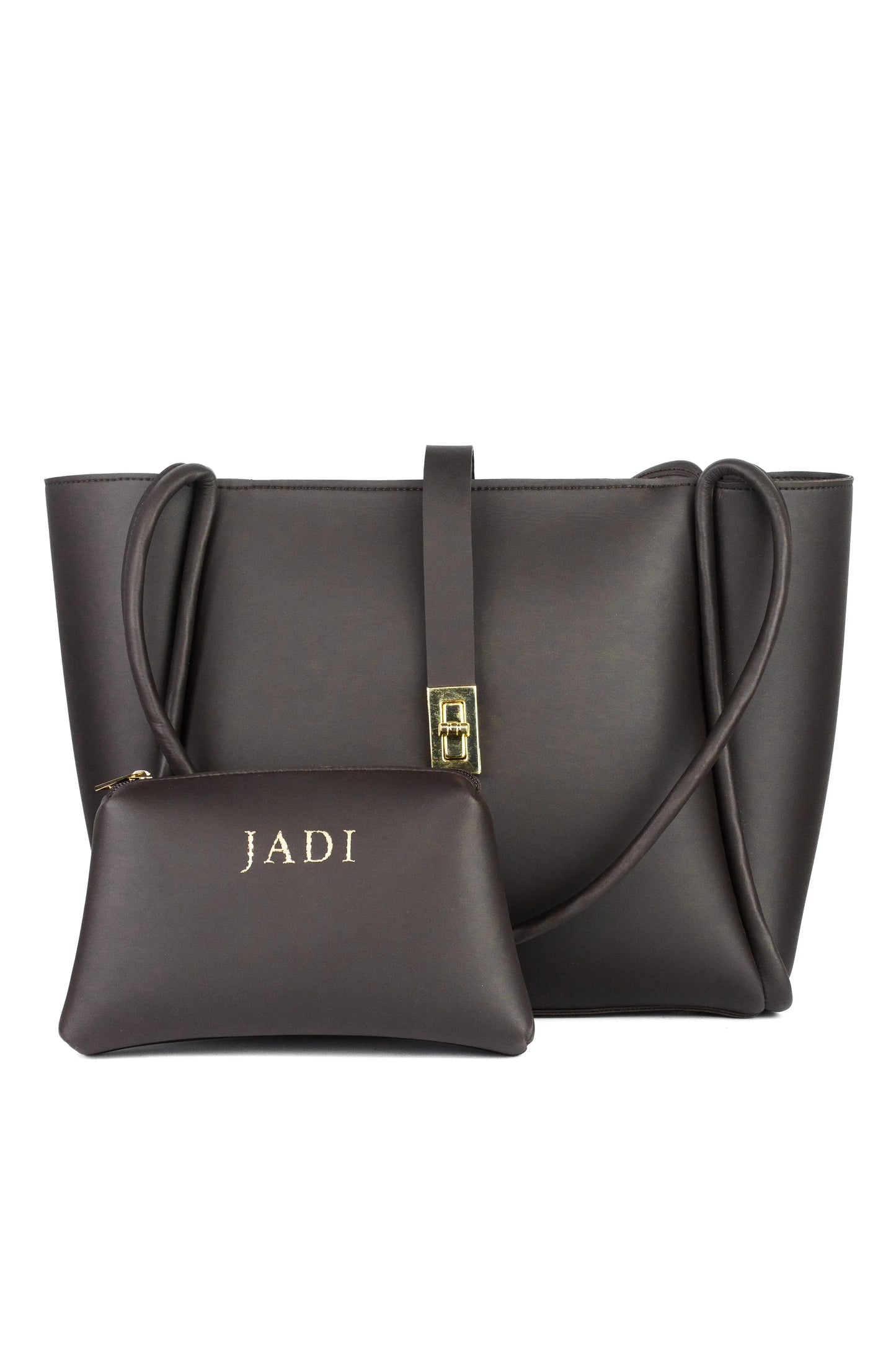 Sorrel Tote Brown side view — JADI minimal tote bag Pakistan