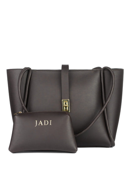 Sorrel Tote Brown side view — JADI minimal tote bag Pakistan