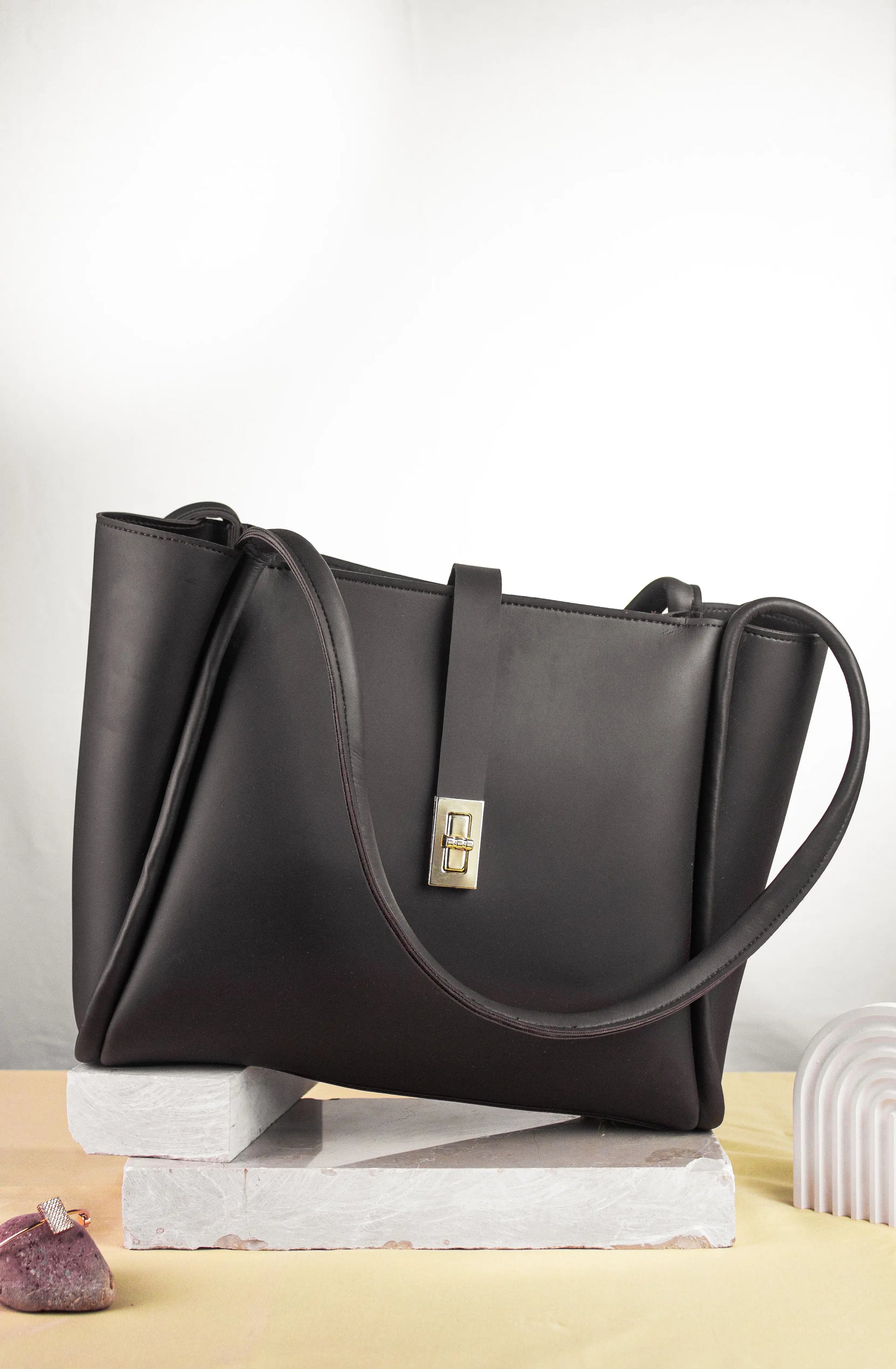 Sorrel Tote in Brown — minimal structured tote bag by JADI Pakistan