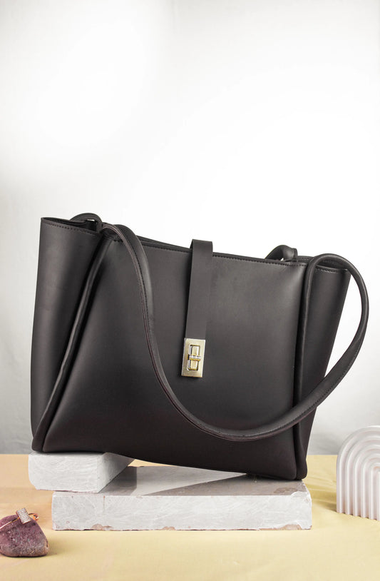 Sorrel Tote in Brown — minimal structured tote bag by JADI Pakistan