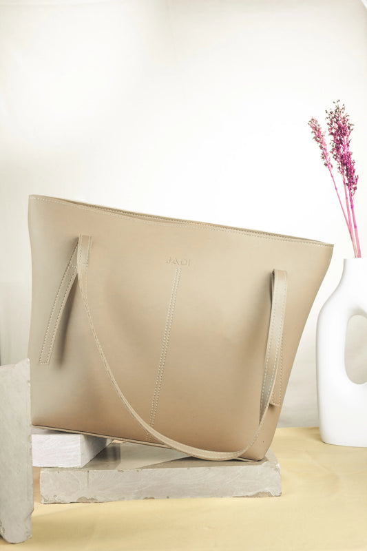 Lunéa Tote in Beige — minimal tote bag JADI Pakistan