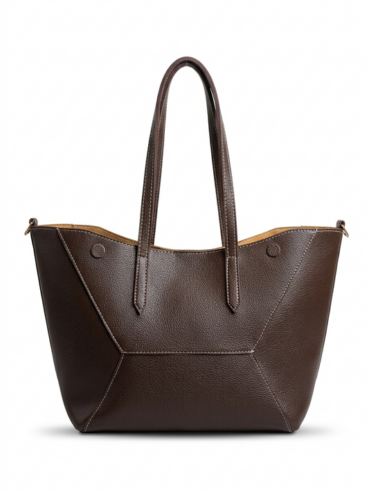 Solis Tote in Choco Brown — rich premium tote bag JADI Pakistan