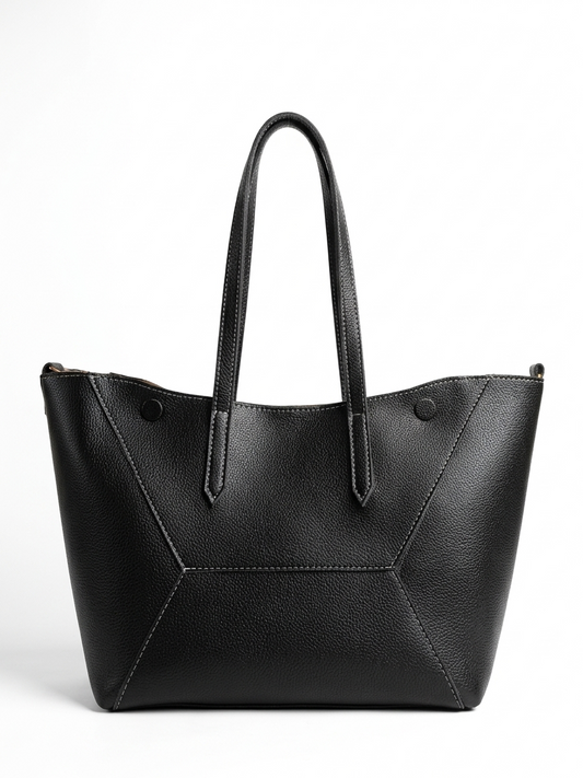 Solis Tote in Black — premium minimal tote bag JADI Pakistan