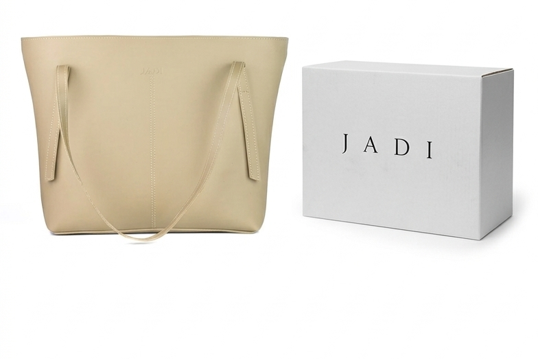 Lunéa Tote Beige detail — structured minimal tote JADI