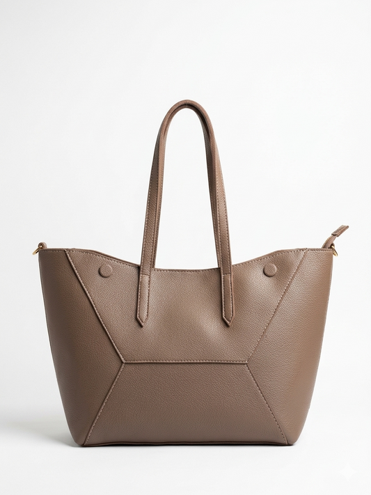 Solis Tote in Coffee Brown — warm premium tote bag JADI Pakistan