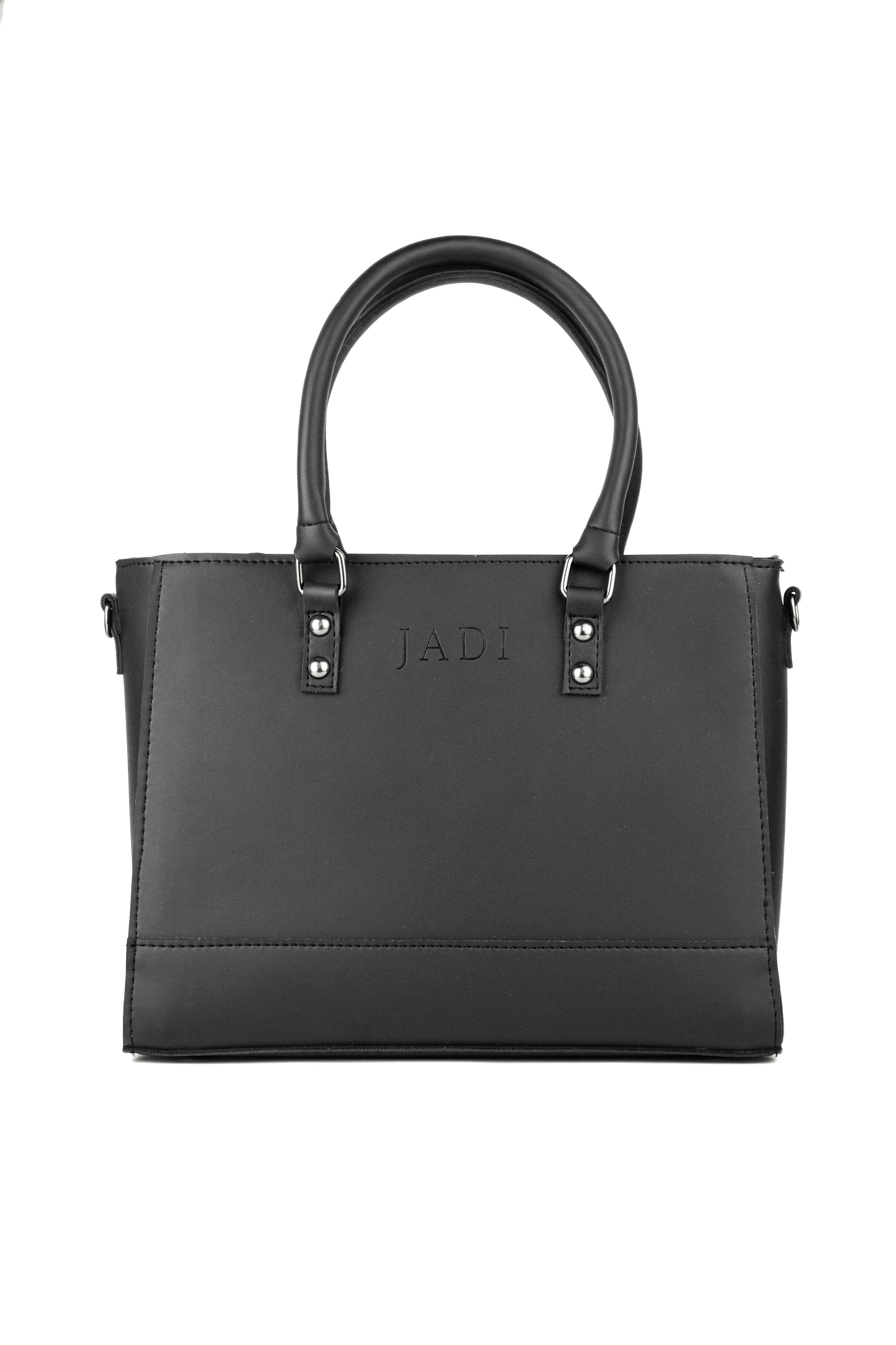 Soléa Handbag Black front view — quiet luxury handbag Pakistan
