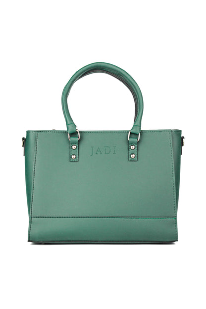 Soléa Handbag Teal front view — quiet luxury handbag Pakistan