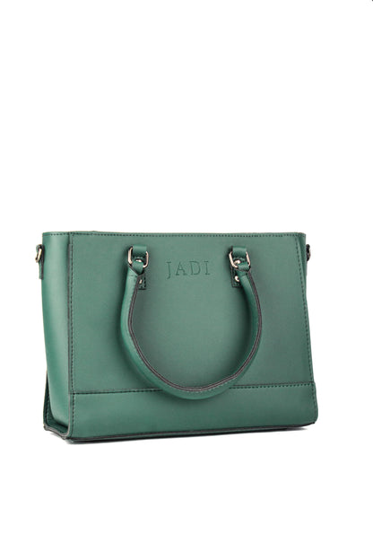 Soléa Handbag Teal flat lay — JADI quiet luxury Pakistan