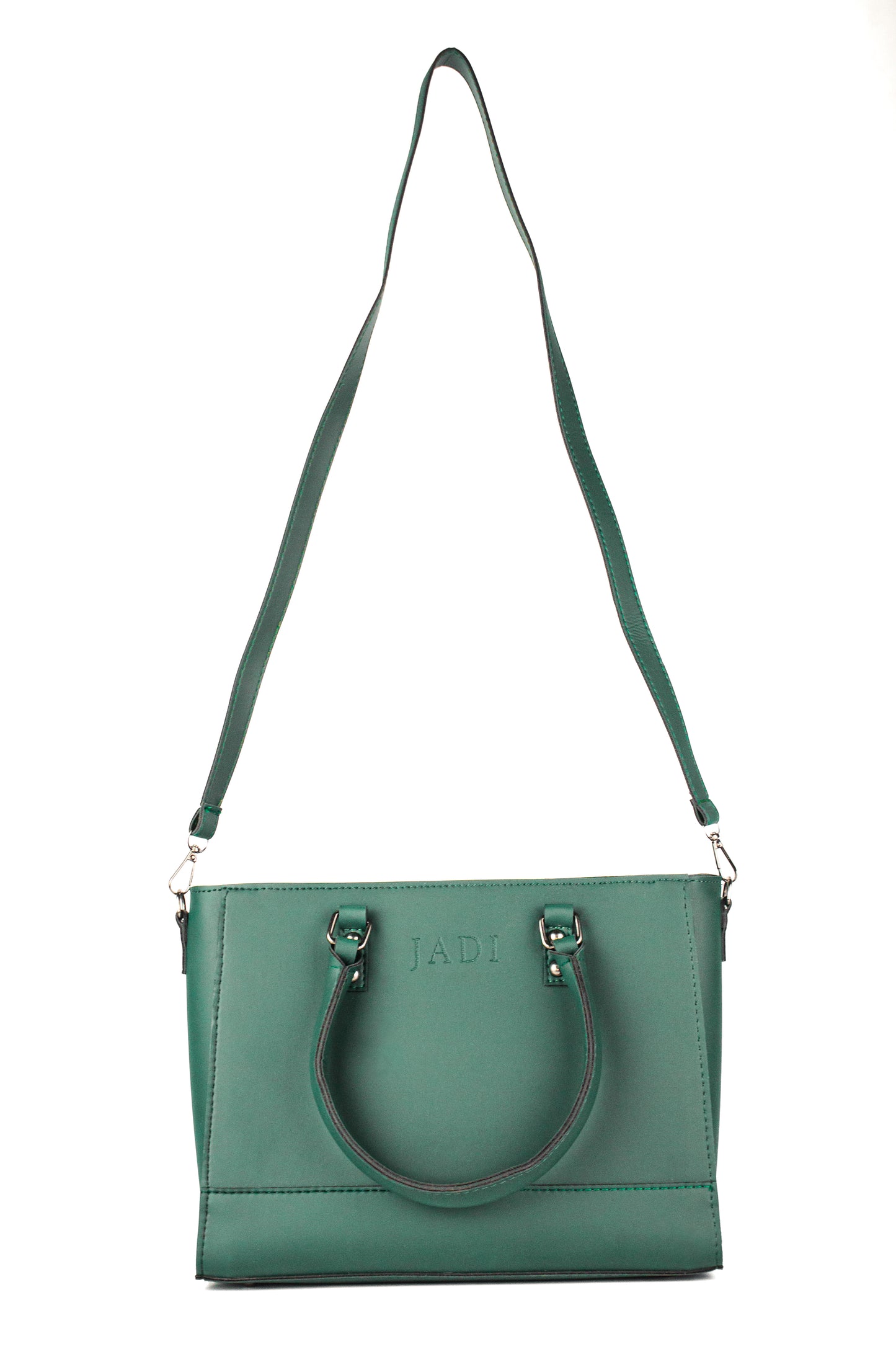 Soléa Handbag Teal Green lifestyle — minimal luxury handbag Pakistan