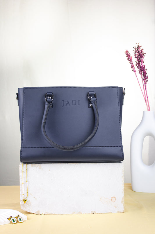 Soléa Handbag in Blue — minimal structured handbag JADI Pakistan