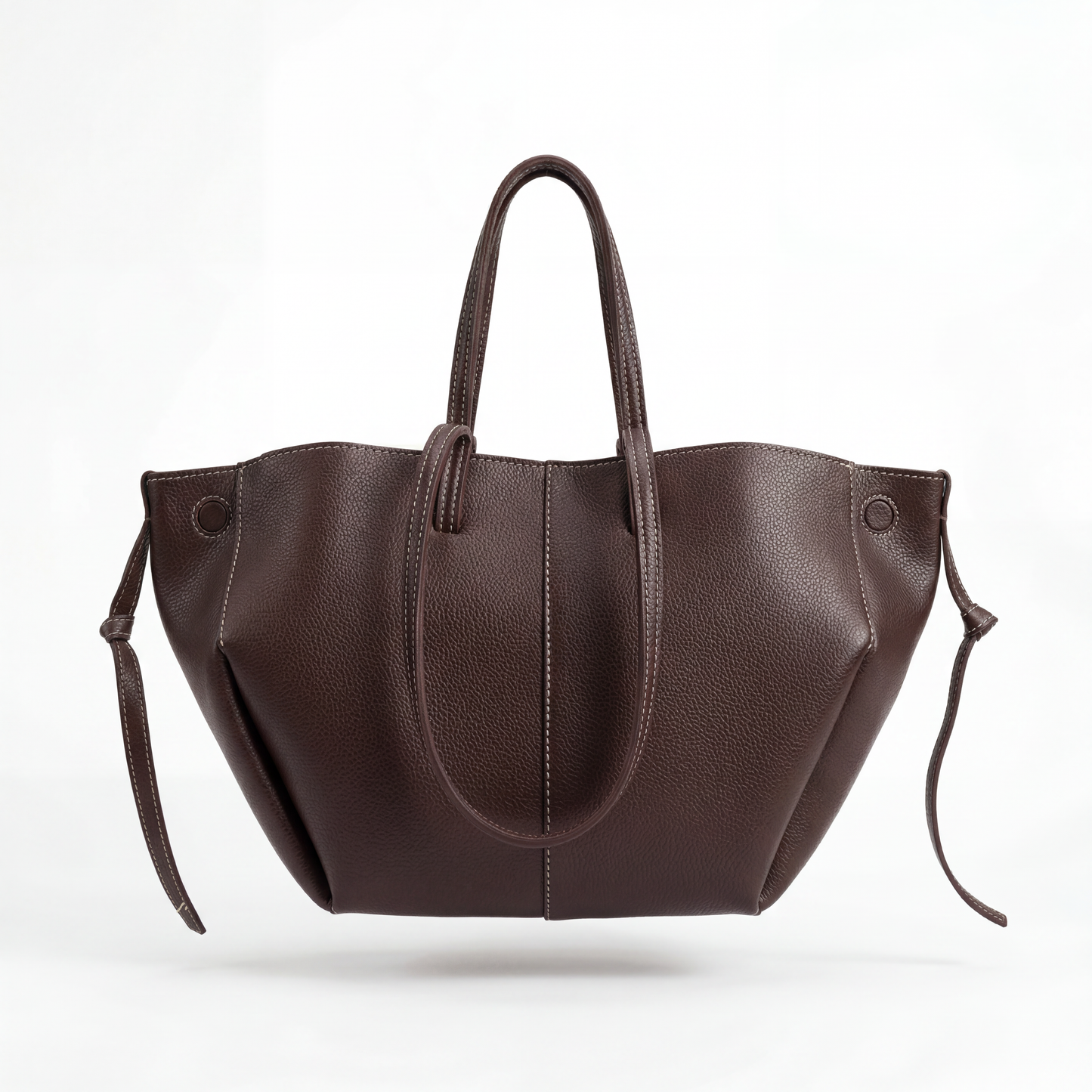 Savia Tote Choco Brown detail — JADI minimal tote Pakistan