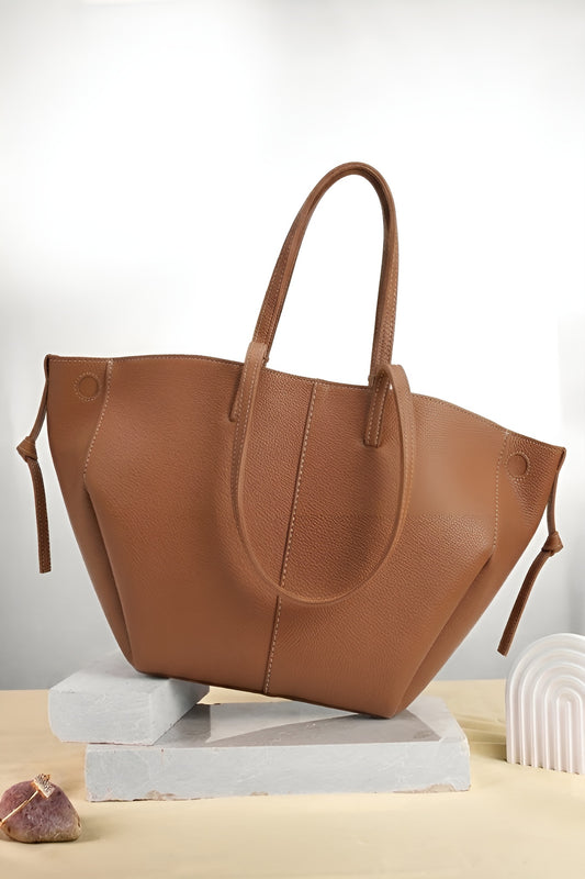 Savia Tote in Brown — minimal structured tote bag JADI Pakistan