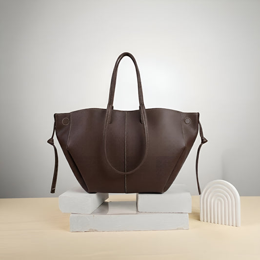 Savia Tote in Choco Brown — earthy minimal tote JADI Pakistan