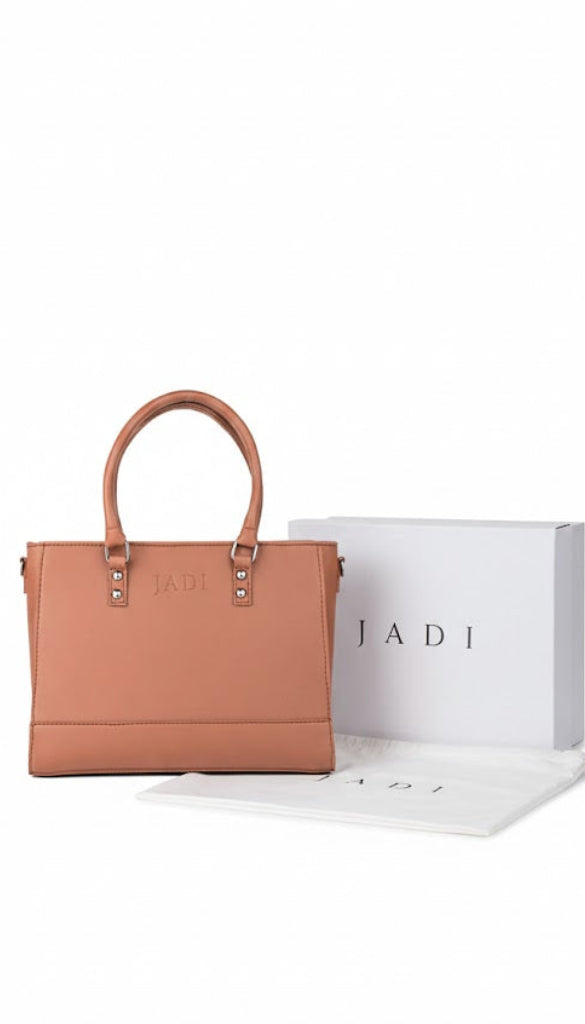 Soléa Handbag Brown side view — JADI minimal structured handbag
