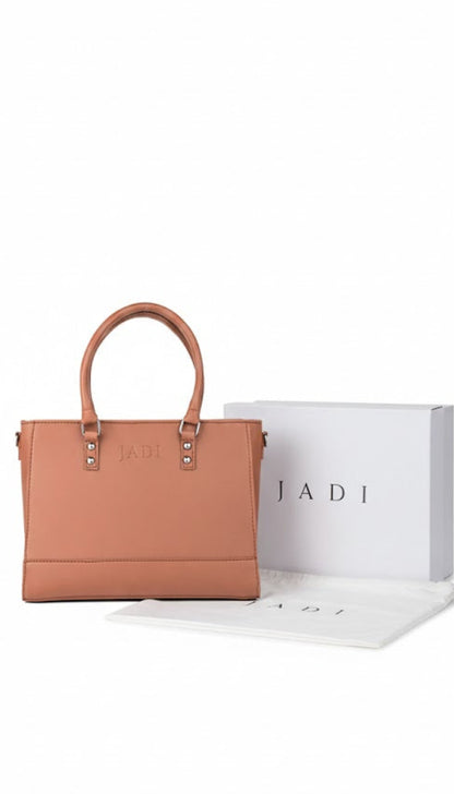 Soléa Handbag Brown side view — JADI minimal structured handbag
