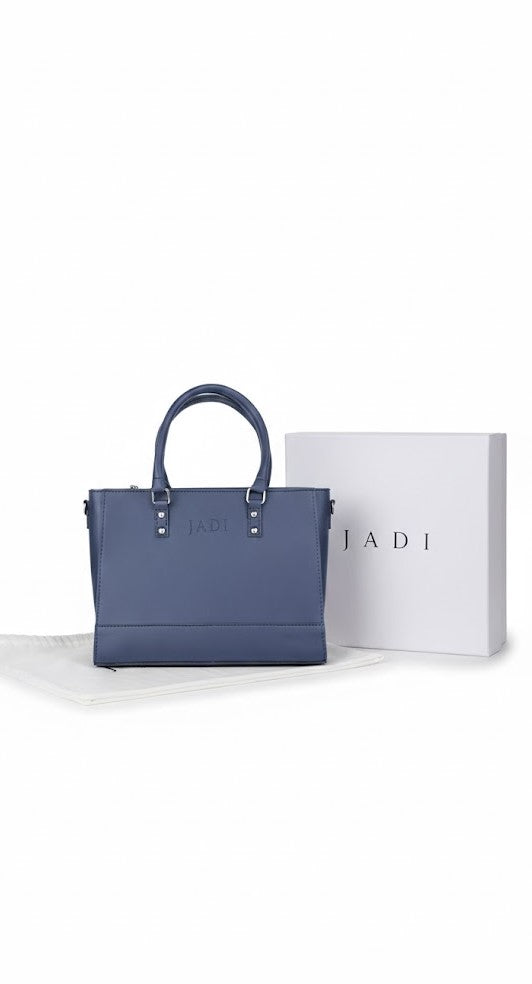 Soléa Handbag Blue side view — JADI minimal handbag
